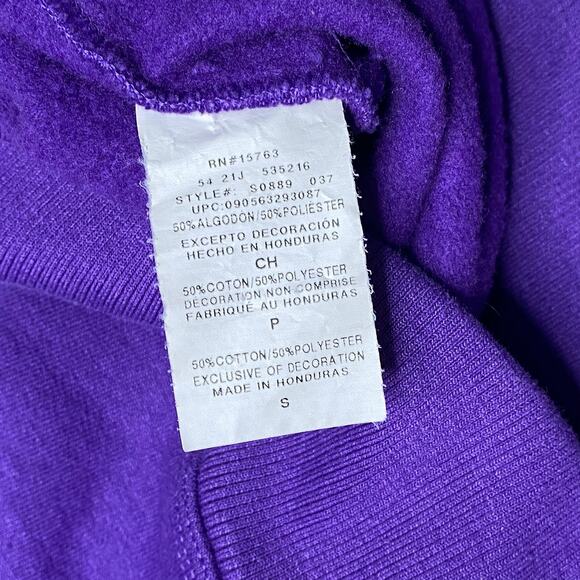 Champion Fleece Pullover Hoodie Purple Small Long Sleeve Sweater Unisex Pocket - Picture 4 of 4